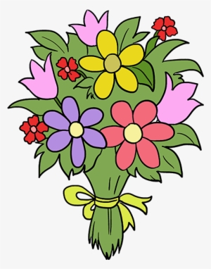 How To Draw Flower Bouquet - Easy Flower Bouquet Drawing