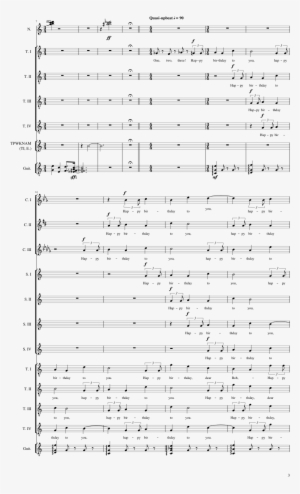 Happy Birthday To You Sheet Music Composed By Original - Monochrome