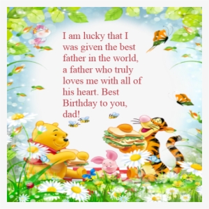 Happy Birthday Wishes For Father , Happy Birthday Dad - Winnie The Pooh