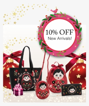 Celebrate The Magic Of Christmas With Our - Vendula Russian Dolls Black Tote Bag