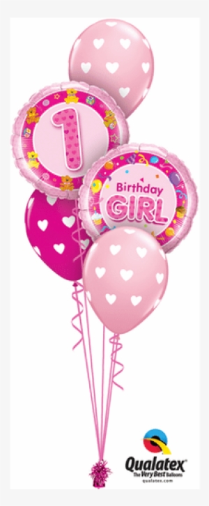 Balloon Transparent 1st Birthday - Birthday Girl Pink Foil Balloon 46cm Uninflated