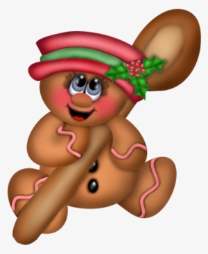 Cute Christmas Gingerbread Ornament With Spoon Png - Cute Gingerbread Christmas
