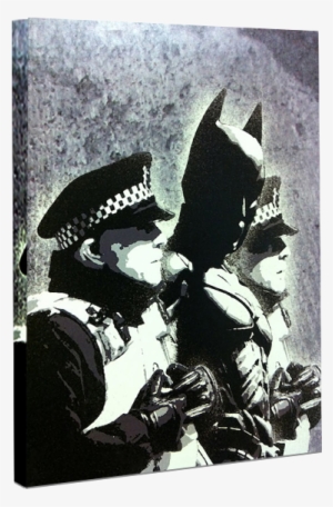 Batman And The Police Canvas Art By Banksy - Banksy Batman