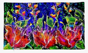 Abstract Flower Garden Premium Pillow Case Only - Sandra Lett Art