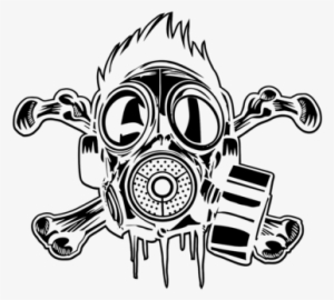 Old Drawing Gas Mask Png Black And White Stock - Gas Mask