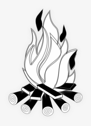 Campfire Vector Outline - Fire Clipart Black And White