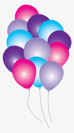 Balloon Pencil And In Color - Pink And Purple Balloons Png