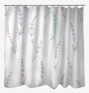 Watercolor Pattern With Lavender For Packing - Curtain