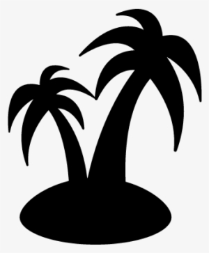 Island With Two Trees Vector - Portable Network Graphics