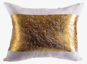 Metallic Gold Foil White Throw By Pyar - Gold Throw Pillow Png