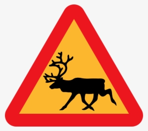 Free Vector Warning Reindeer Roadsign Clip Art