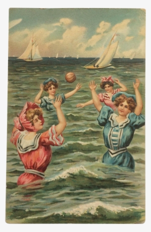 Bathing Beauties Beach Ball - Women Vintage Water Polo Prints