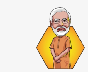 Narendra Modi Stickers Messages Sticker-5 - Modi Cartoon Drawing