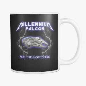 Millennium Falcon Meets Heavy Metal Mug - Millennium Falcon Ride The Lightspeed
