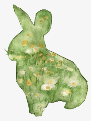 Vintage Rabbit Png - Watercolor Bunny Silhouette