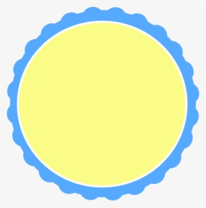 Light Blue & Pale Yellow Scallop Circle Frame Svg Clip