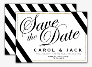 Black Stripe With Gold Accent Save The Date - Save The Date
