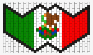 Mexican Flag Kandi Mask - Mexican Flag Perler Beads