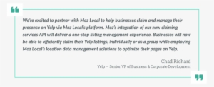 “we're Excited To Partner With Moz Local To Help Businesses - Business