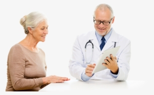Doctor Discussing Patient Portal - Doctor And Patient Png