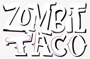 Zombietaco Logo White Stacked 01 - Calligraphy