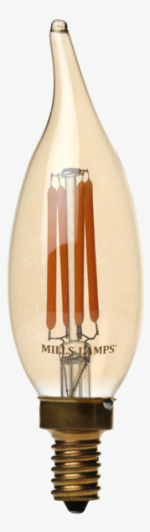 Led Candelabra Bulb, 2 Watt, 40w Equivalent, Bent Flame - Arcadia Lighting Arcadia 2w Led Filament Flame Tip