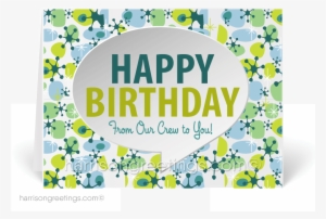 Retro Happy Birthday Cards From Office - Greeting Card