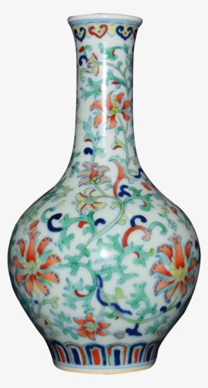 Bucket Color Floral Pattern Bottle - Blue And White Porcelain