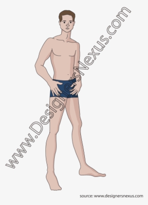 Adobe Illustrator Male Fashion Figure Sketch Template - 3 4 View Fashion Figure
