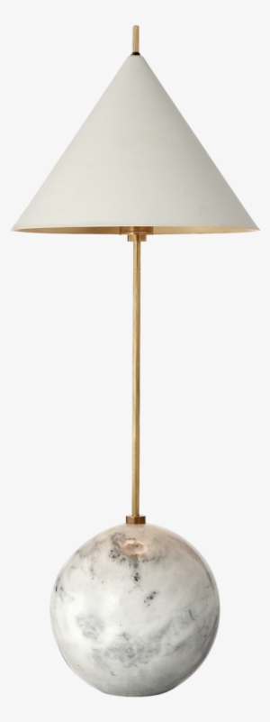 cleo orb base desk lamp in antique-burnished brass - visual comfort kw3118ab/wht kelly wearstler cleo 21