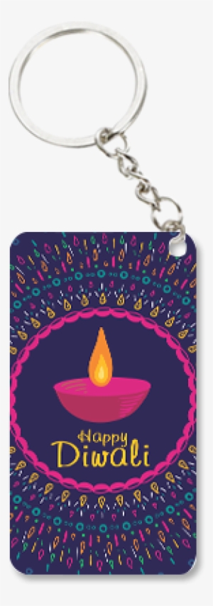 Awesome Designer Diwali Small Rectangle Key Chain - Diwali