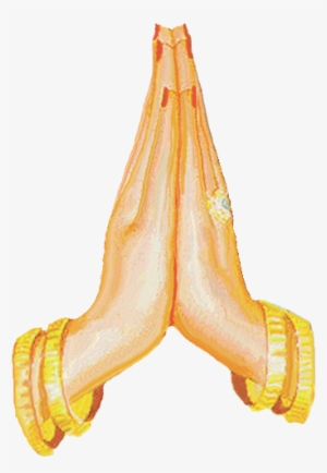 Hindu Hand Symbol - Prayer Hands Vector Png Transparent PNG - 500x450