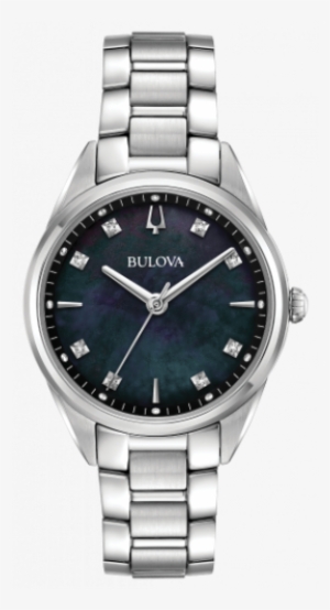 Bulova Ladies' Sutton Stainless Steel Watch With Black - Bulova Gold Watch Black Face