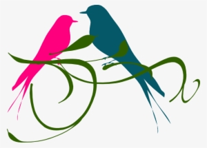 Lovebird Clipart Pink Bird - Love Birds Clipart Png