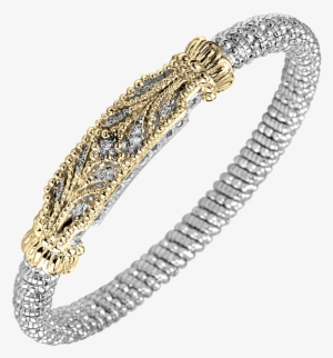 14k Gold & Sterling Silver Diamond Bracelet - Bracelet