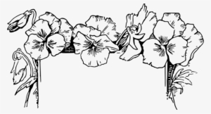 Drawing Flower Floral Design Black And White - Floral Border Clipart Black And White