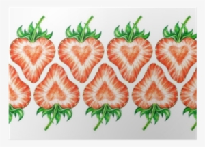 Seamless Watercolor Frame Border - Art Print: Margaritash's Strawberry Love. Water Color