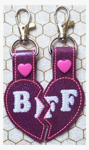 Best Friends Forever Embroidered Key Fob - Cross-stitch