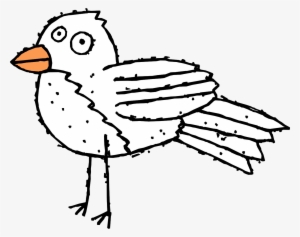 Cartoon Bird 3 Black White Line Art Scalable Vector - Cartoon Bird