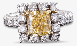 Fancy Light Yellow Diamond Ring, - Engagement Ring