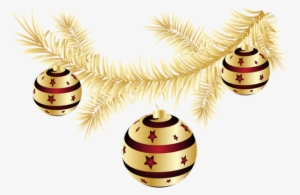 Golden Christmas Branch Png