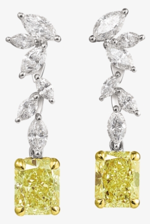 Fancy Light Yellow Radiant Cut Diamond Earrings - Library