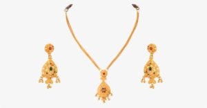 Gold Set Necklace - All Long Earring Kitty Set