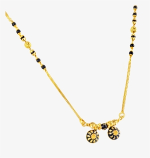 Traditional Mangalsutra With Black Beads In 22kt Yellow - Png Mini Mangalsutra Design
