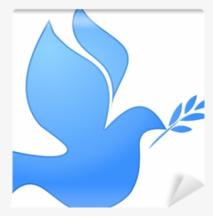 Blue Pigeon On White, Vector Wall Mural • Pixers® • - Doves As Symbols