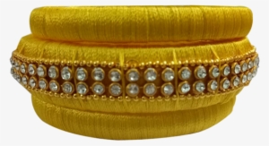 Gold Chain With Yellow Kada Bangle Set - Bangle