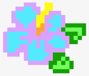 Flower Pixel Art Grid - Illustration