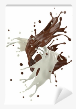 Chocolate With Milk Splash Isolated On White Background - Chocolate