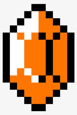 Orange Rupee - Zelda Rupee Pixel Art
