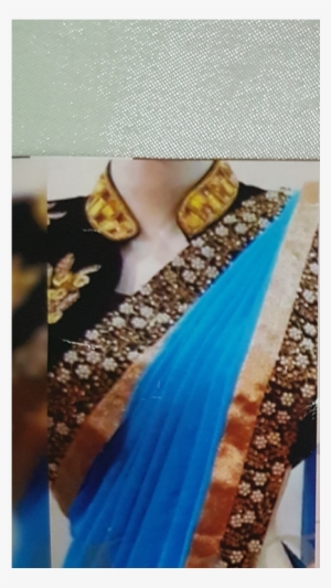 Blue And White Half Saree Model Saree , Net Plus Georgette